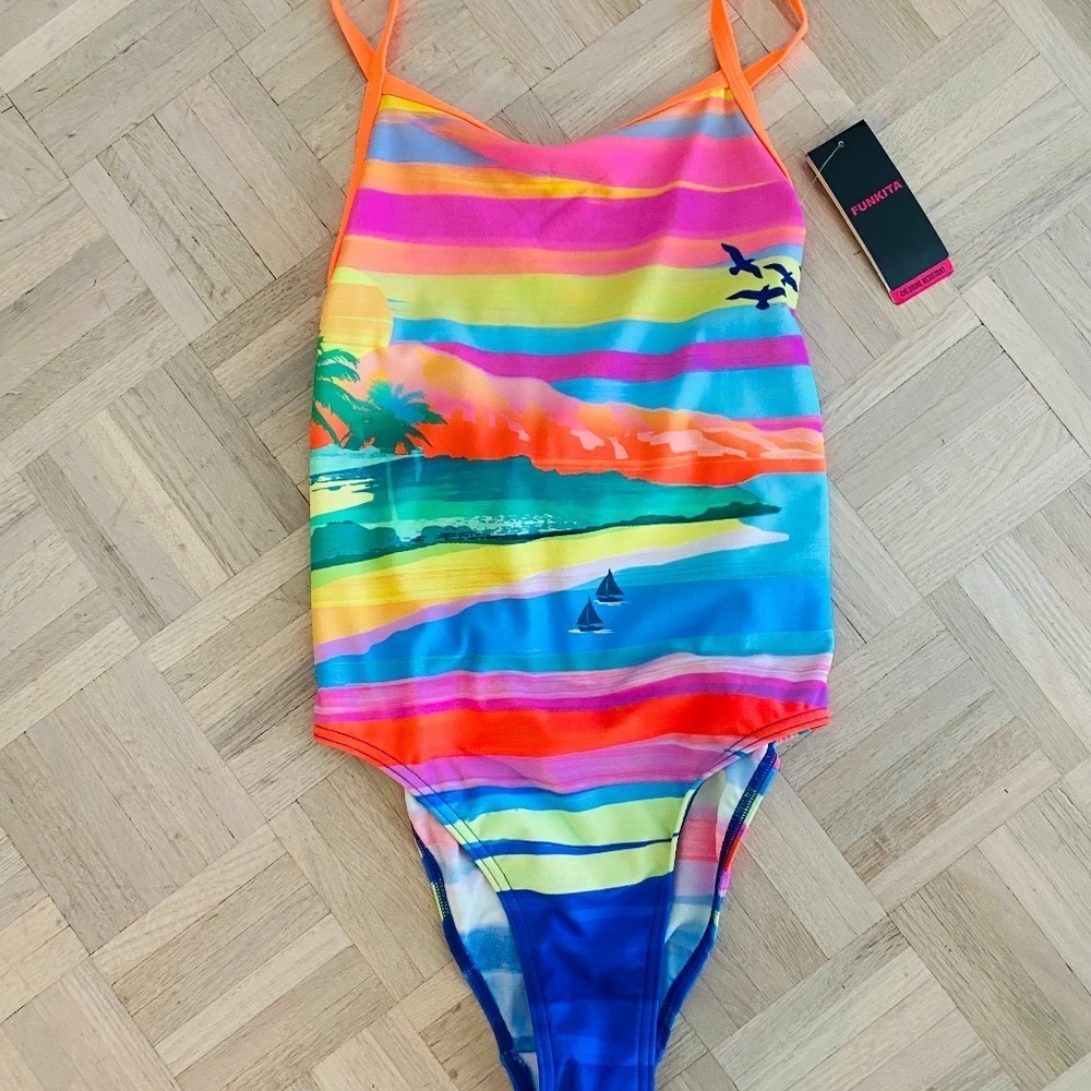 Funkita - Ladies Tie Me Tight, One-Piece Tie-Back Swimsuit, Size 32, Brand New!
